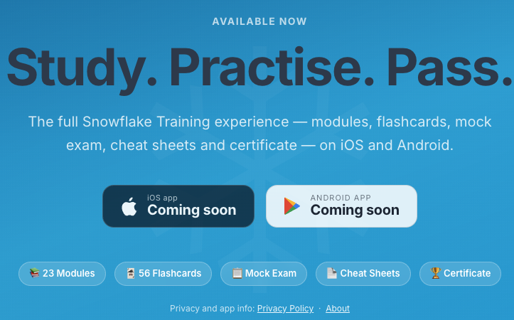 Snowflake Training — Study. Practise. Pass.